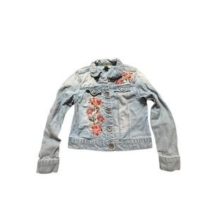 Jeans Jacket Embroidery Girls Size XL 12 Squeeze Barbie Pink